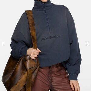 Acne Studios Dark Blue quarter zip sweatshirt